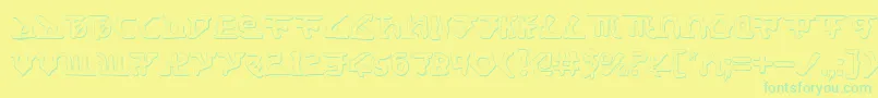 フォントHomewts – 黄色い背景に緑の文字