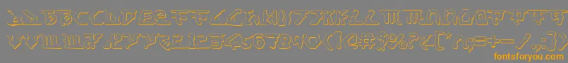 フォントHomewts – オレンジの文字は灰色の背景にあります。