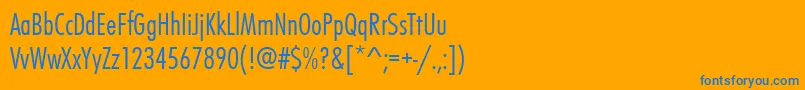 フォントFuturateeligcon – オレンジの背景に青い文字