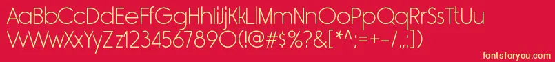 RimouskiltRegular Font – Yellow Fonts on Red Background