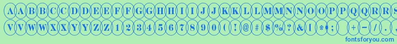 ADiscoserifnrovl Font – Blue Fonts on Green Background