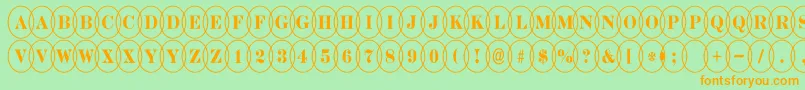 ADiscoserifnrovl Font – Orange Fonts on Green Background