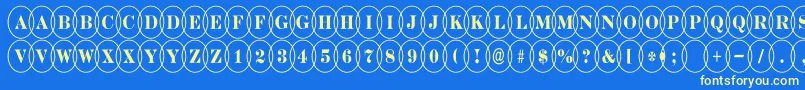 ADiscoserifnrovl Font – Yellow Fonts on Blue Background