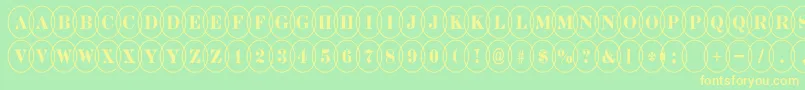 ADiscoserifnrovl Font – Yellow Fonts on Green Background