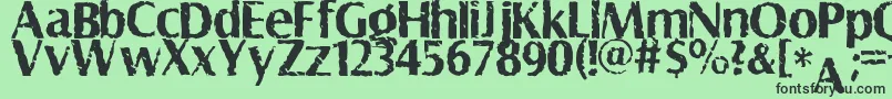 Shabby-Schriftart – Schwarze Schriften auf grünem Hintergrund