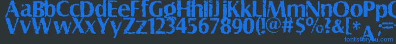 Shabby Font – Blue Fonts on Black Background