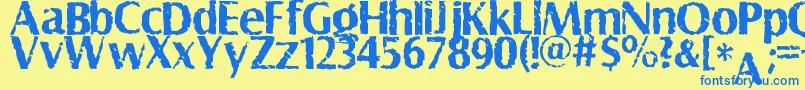 Shabby Font – Blue Fonts on Yellow Background