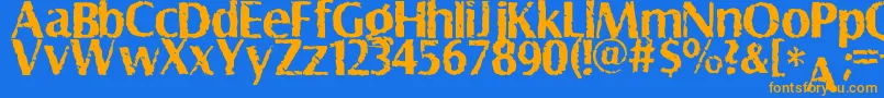 Shabby Font – Orange Fonts on Blue Background