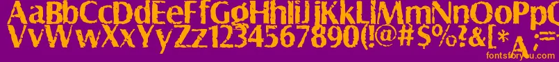 Shabby Font – Orange Fonts on Purple Background