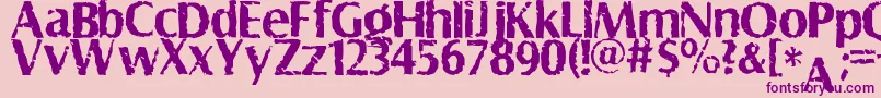 Shabby Font – Purple Fonts on Pink Background