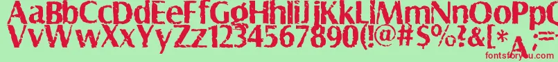 Shabby Font – Red Fonts on Green Background