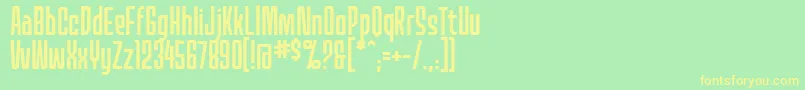 More about MecheffectsonelcbbReg Font MecheffectsonelcbbReg Font – Yellow Fonts on Green Background