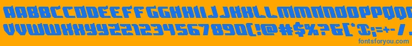 Spartacoleft Font – Blue Fonts on Orange Background