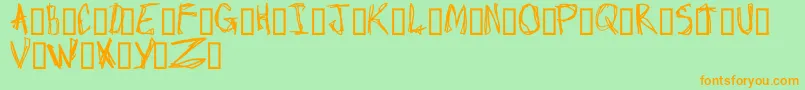 Fonte Craptacular – fontes laranjas em um fundo verde