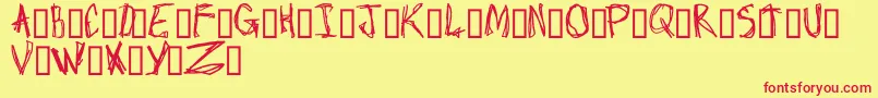 Craptacular Font – Red Fonts on Yellow Background