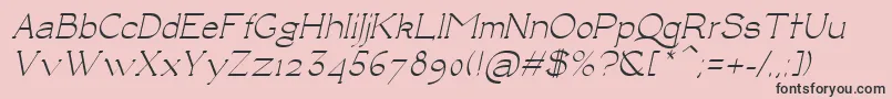 フォントLuisaItalic – ピンクの背景に黒い文字