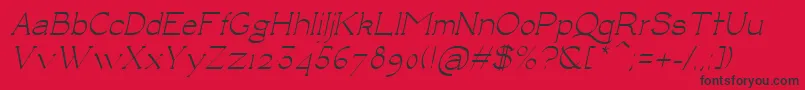 LuisaItalic-fontti – mustat fontit punaisella taustalla