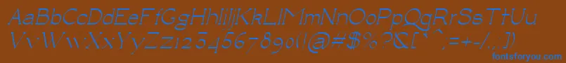 Шрифт LuisaItalic – синие шрифты на коричневом фоне