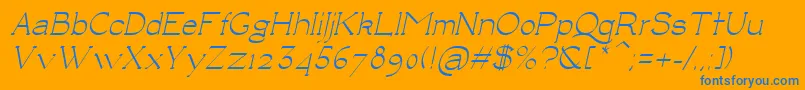 LuisaItalic Font – Blue Fonts on Orange Background