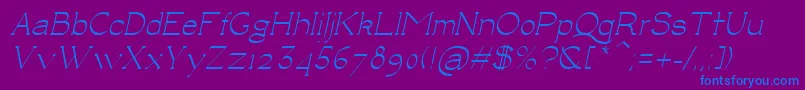 LuisaItalic-fontti – siniset fontit violetilla taustalla