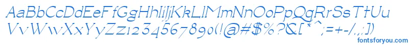 LuisaItalic-fontti – siniset fontit valkoisella taustalla