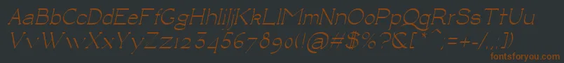 LuisaItalic-fontti – ruskeat fontit mustalla taustalla