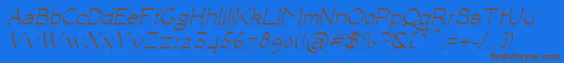 LuisaItalic-fontti – ruskeat fontit sinisellä taustalla