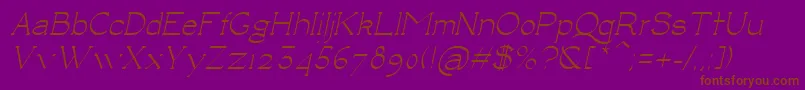 LuisaItalic-fontti – ruskeat fontit violetilla taustalla
