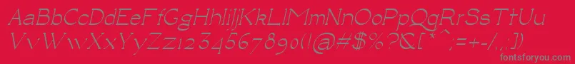 フォントLuisaItalic – 赤い背景に灰色の文字
