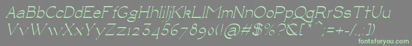 フォントLuisaItalic – 灰色の背景に緑のフォント