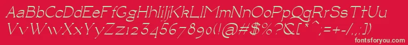 LuisaItalic-fontti – vihreät fontit punaisella taustalla