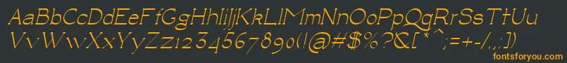 フォントLuisaItalic – 黒い背景にオレンジの文字