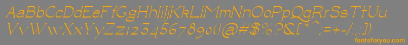 Шрифт LuisaItalic – оранжевые шрифты на сером фоне