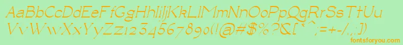 Шрифт LuisaItalic – оранжевые шрифты на зелёном фоне