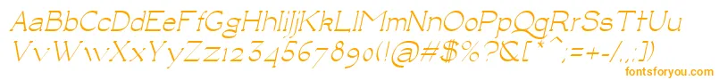 LuisaItalic-Schriftart – Orangefarbene Schriften auf weißem Hintergrund