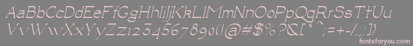 フォントLuisaItalic – 灰色の背景にピンクのフォント