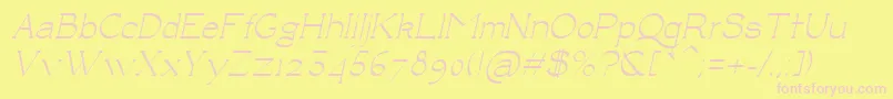 LuisaItalic-Schriftart – Rosa Schriften auf gelbem Hintergrund