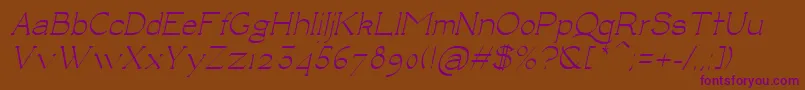 LuisaItalic-fontti – violetit fontit ruskealla taustalla