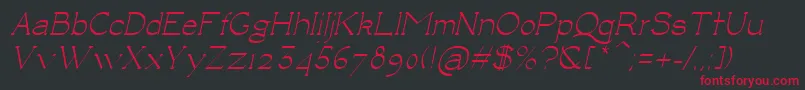 LuisaItalic-fontti – punaiset fontit mustalla taustalla