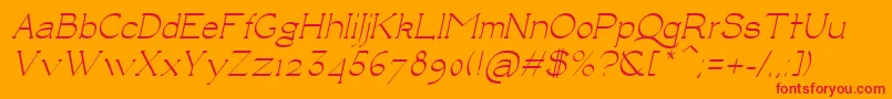LuisaItalic Font – Red Fonts on Orange Background