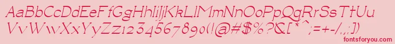 LuisaItalic-fontti – punaiset fontit vaaleanpunaisella taustalla