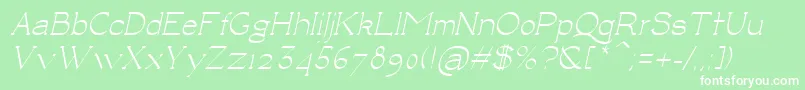フォントLuisaItalic – 緑の背景に白い文字