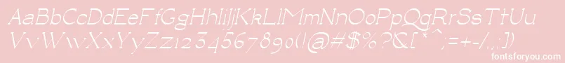 LuisaItalic-Schriftart – Weiße Schriften auf rosa Hintergrund