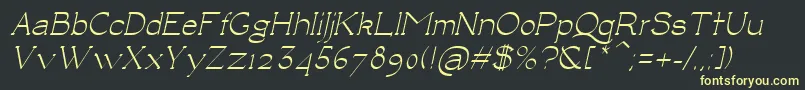 LuisaItalic-fontti – keltaiset fontit mustalla taustalla
