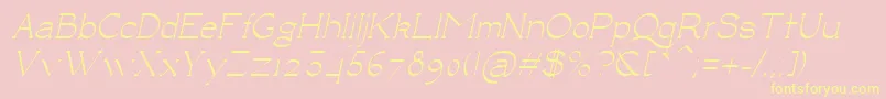 フォントLuisaItalic – 黄色のフォント、ピンクの背景