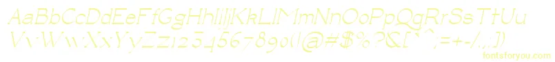 フォントLuisaItalic – 白い背景に黄色の文字