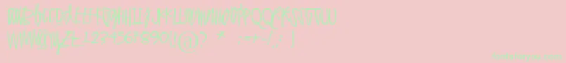 Polvihumppilasanoo Font – Green Fonts on Pink Background