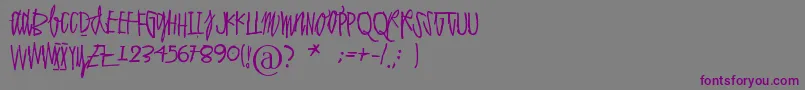 Polvihumppilasanoo-Schriftart – Violette Schriften auf grauem Hintergrund