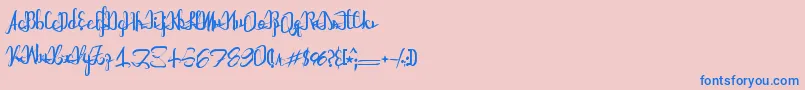 フォントAstralprojections – ピンクの背景に青い文字