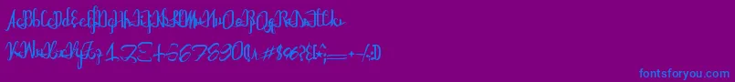 フォントAstralprojections – 紫色の背景に青い文字